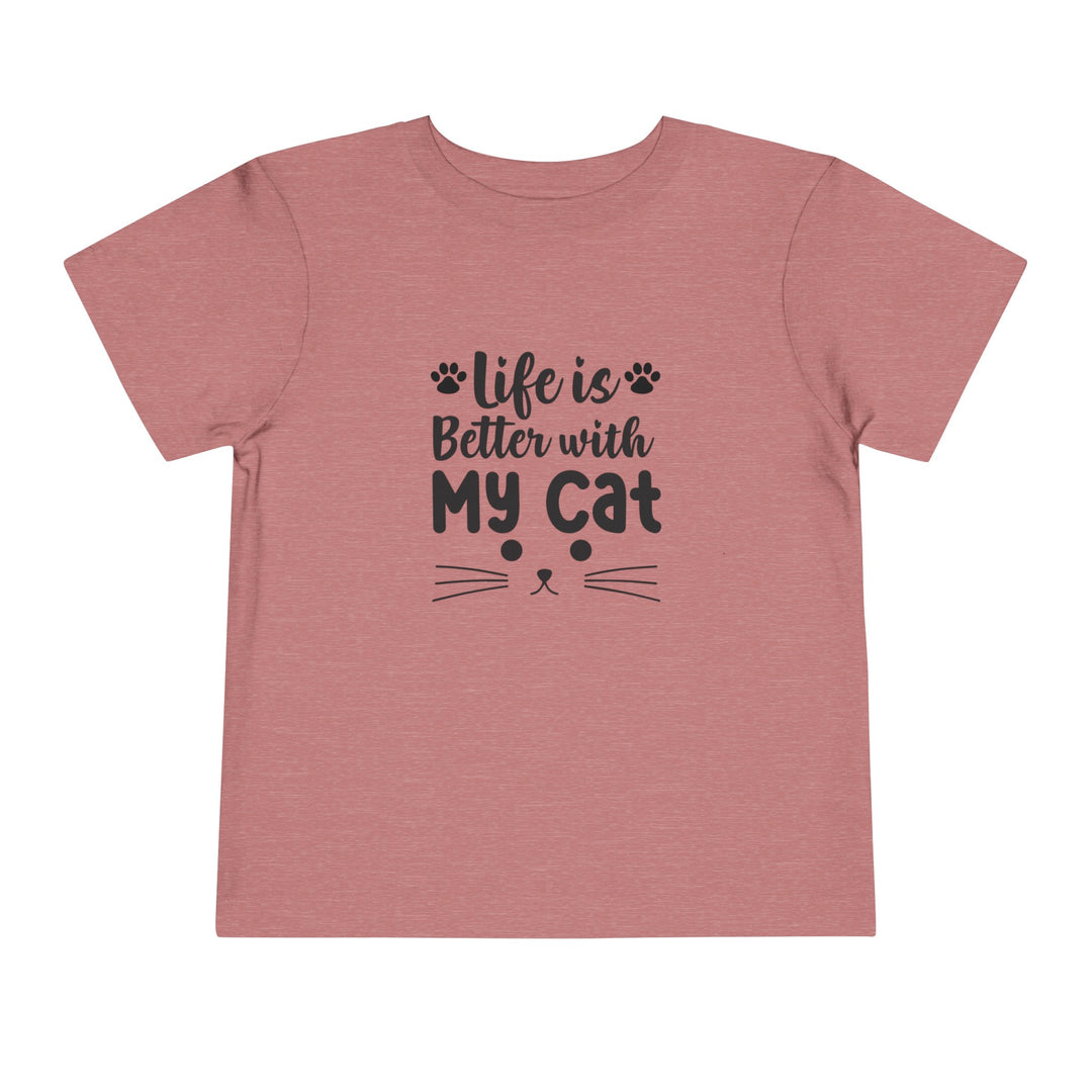 Better With My Cat Toddler Tee - Happy Little Kitty