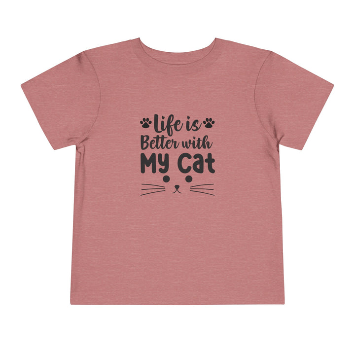 Better With My Cat Toddler Tee - Happy Little Kitty