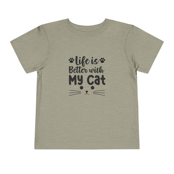 Better With My Cat Toddler Tee - Happy Little Kitty