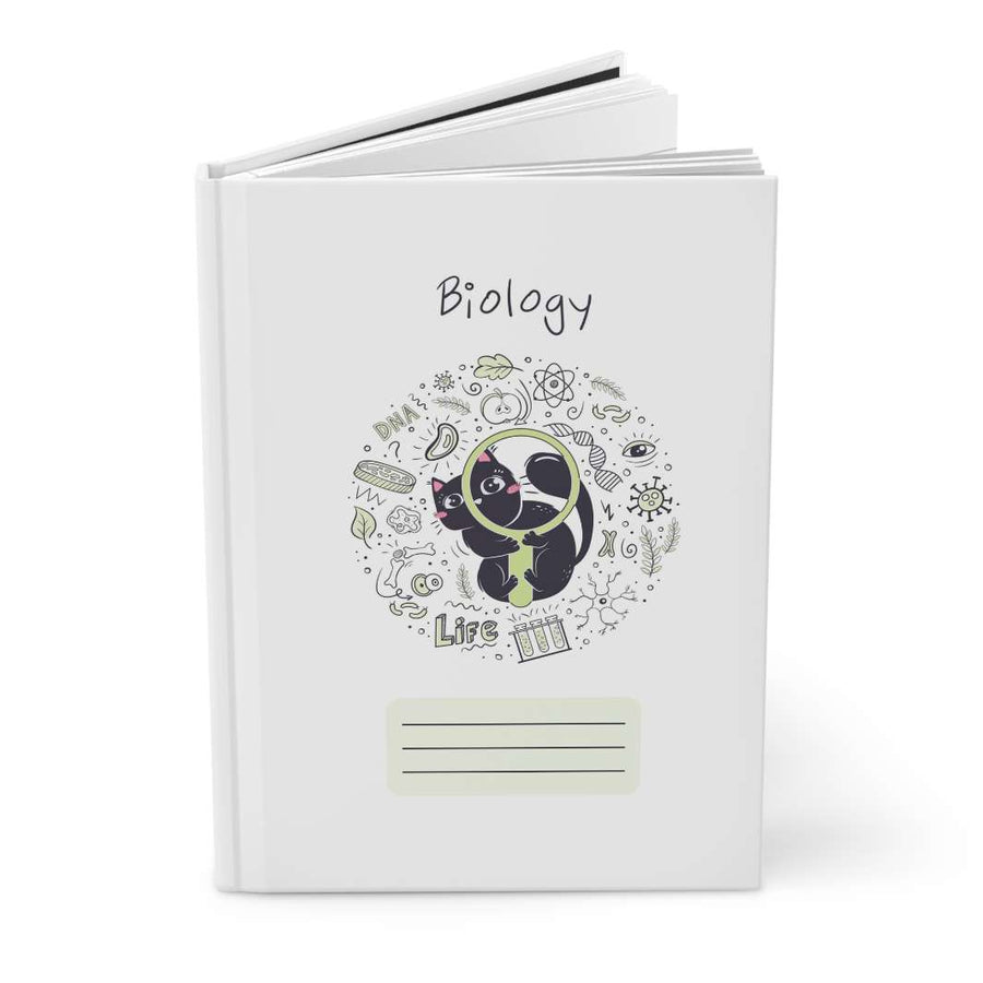 Biology Cat Hardcover Journal - Happy Little Kitty