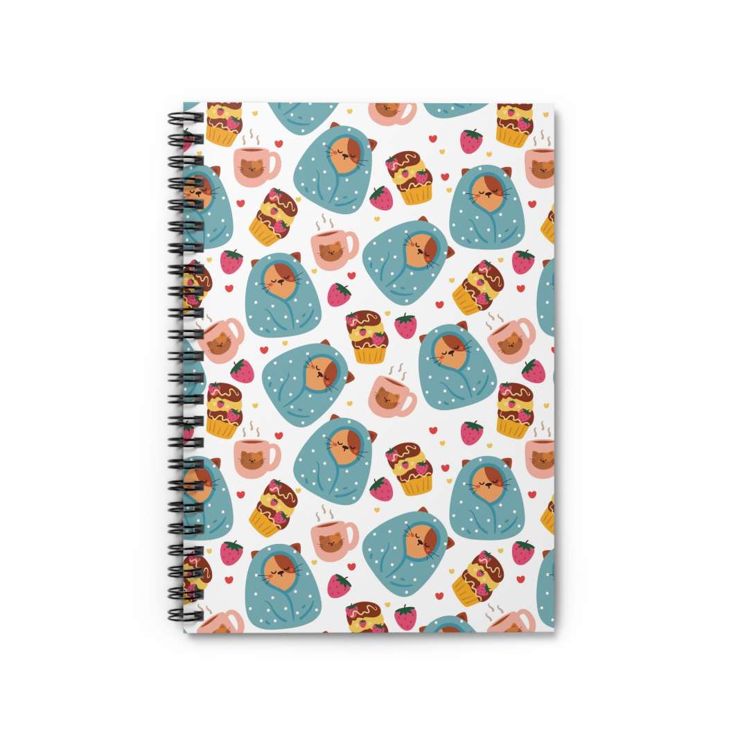 Blanket Cat Spiral Notebook - Happy Little Kitty