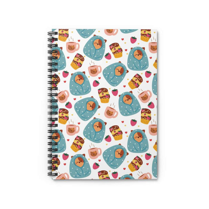 Blanket Cat Spiral Notebook - Happy Little Kitty