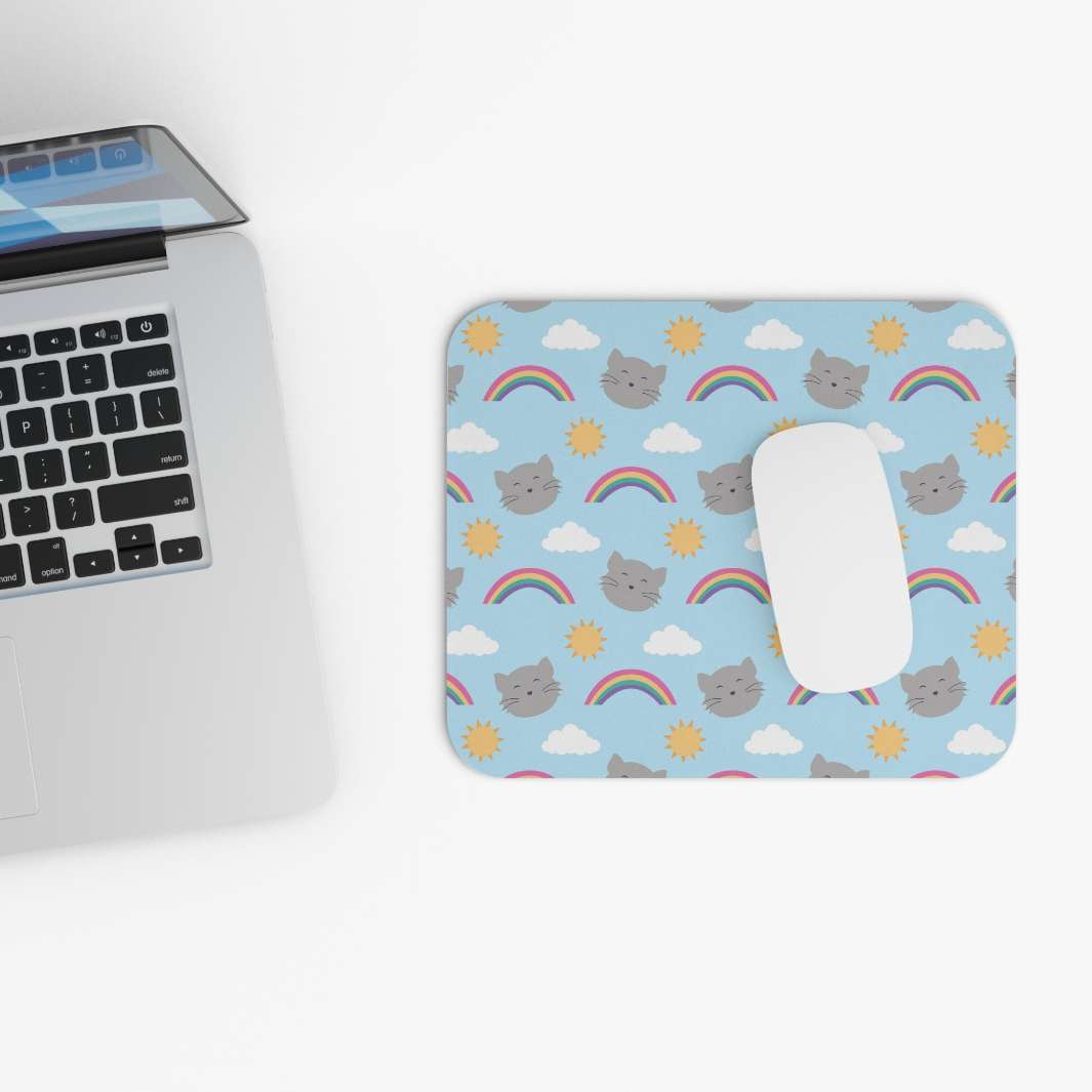 Blue Sky Kitty Mouse Pad - Happy Little Kitty
