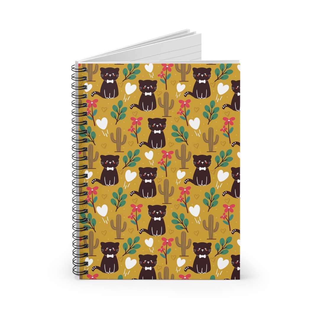 Cactus Cat Spiral Notebook - Happy Little Kitty