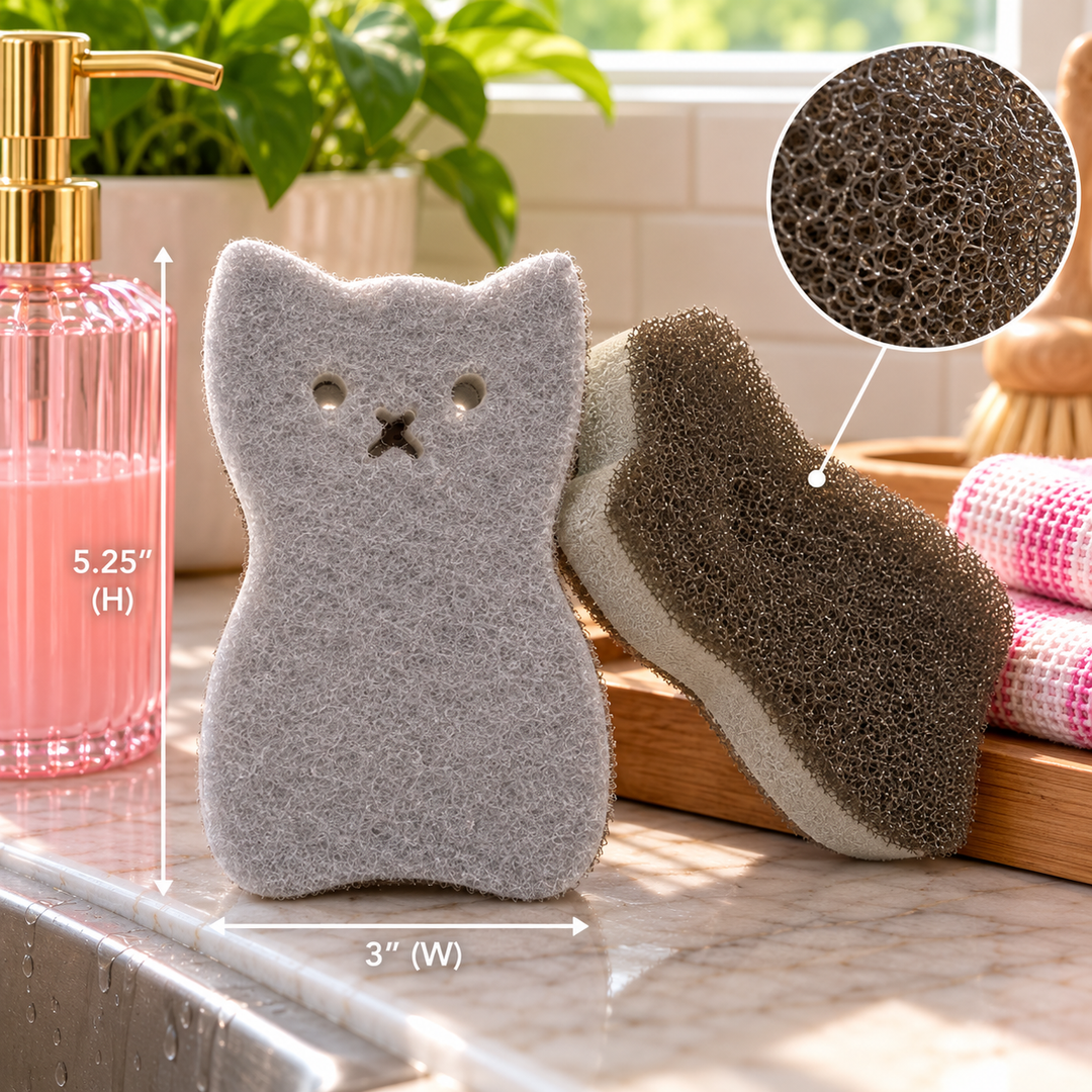 Keep Things Clean Cat Kitchen Sponges- Set of Eight