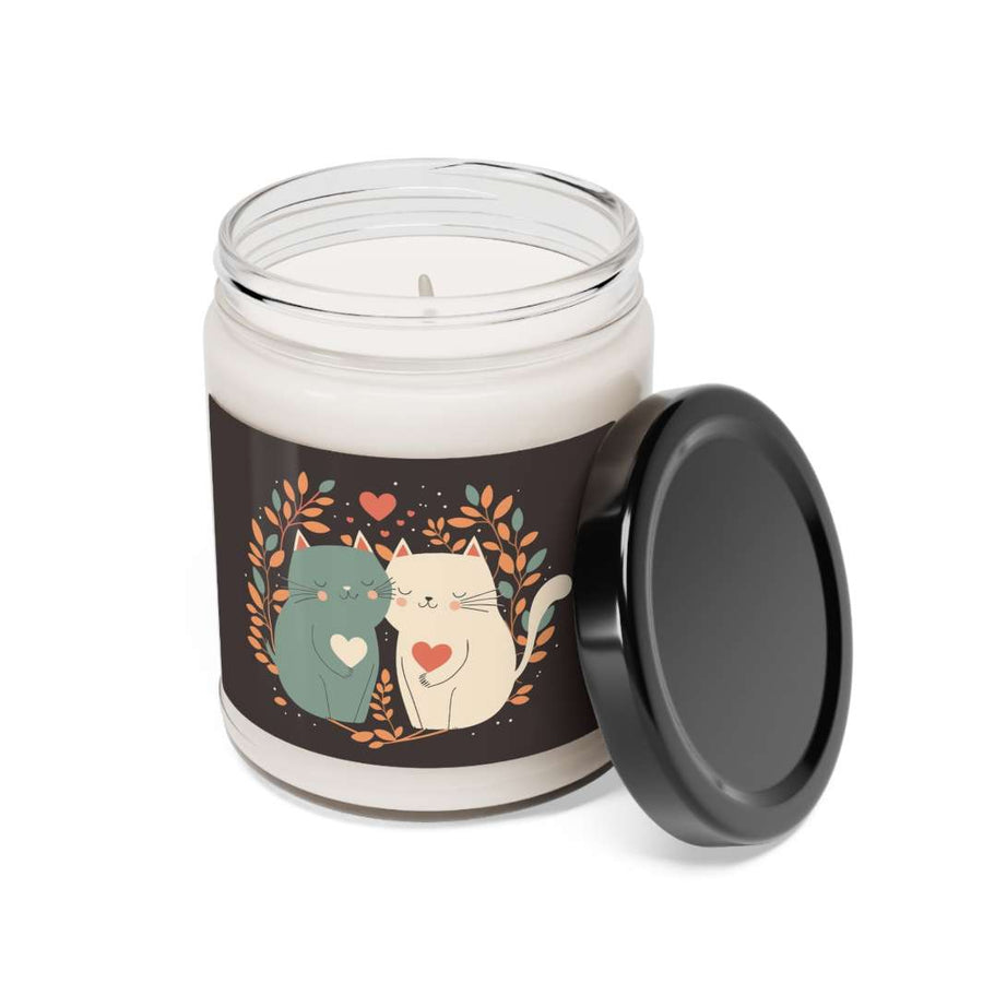Cat Couple Scented Soy Candle, 9oz - Happy Little Kitty