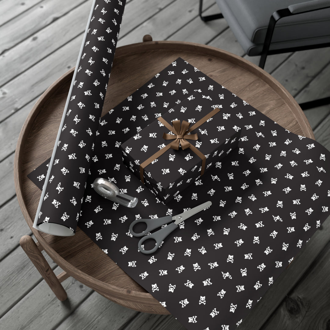 Cat Skull and Crossbones Gift Wrap- Happy Little Kitty