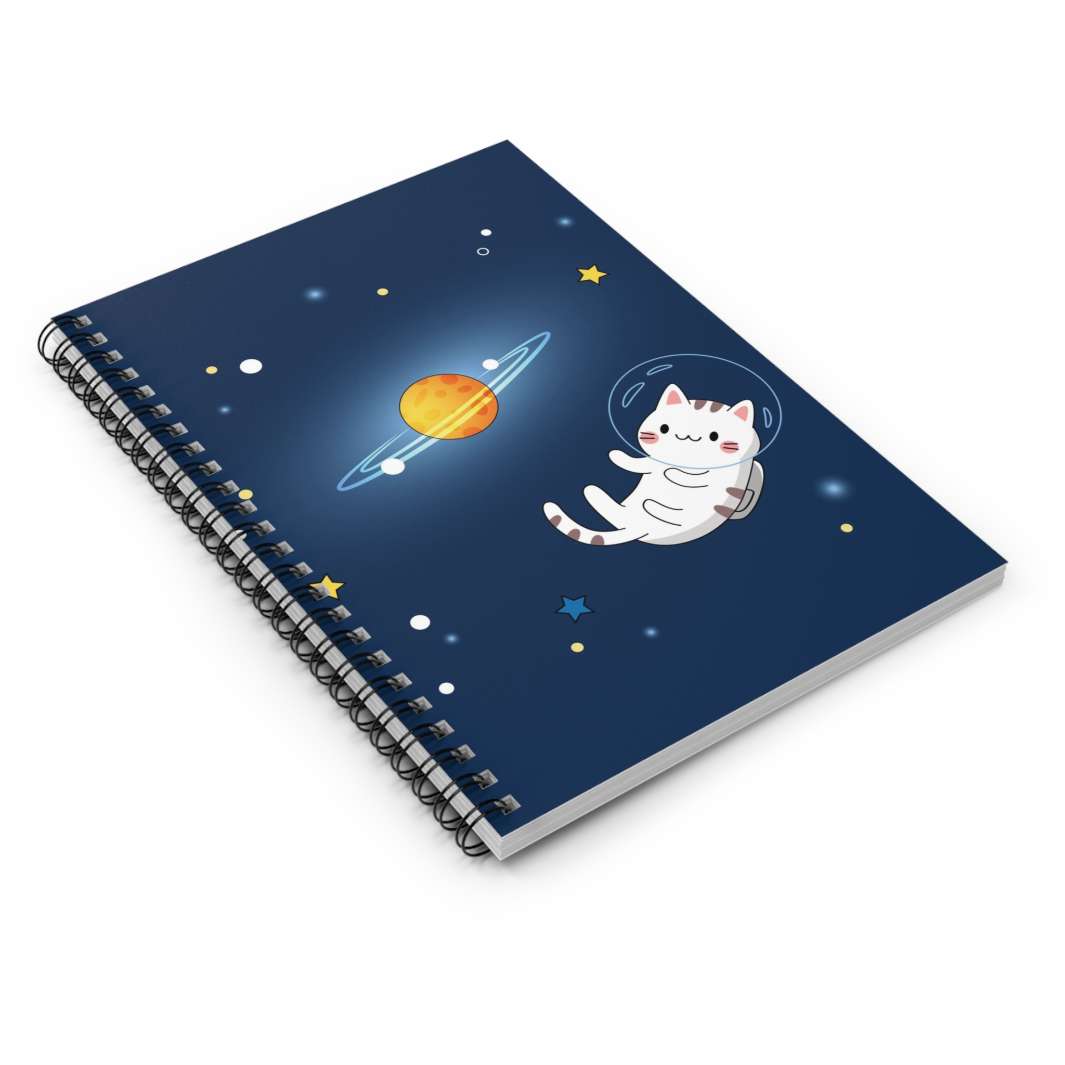 Cat in Space Spiral Notebook - Happy Little Kitty