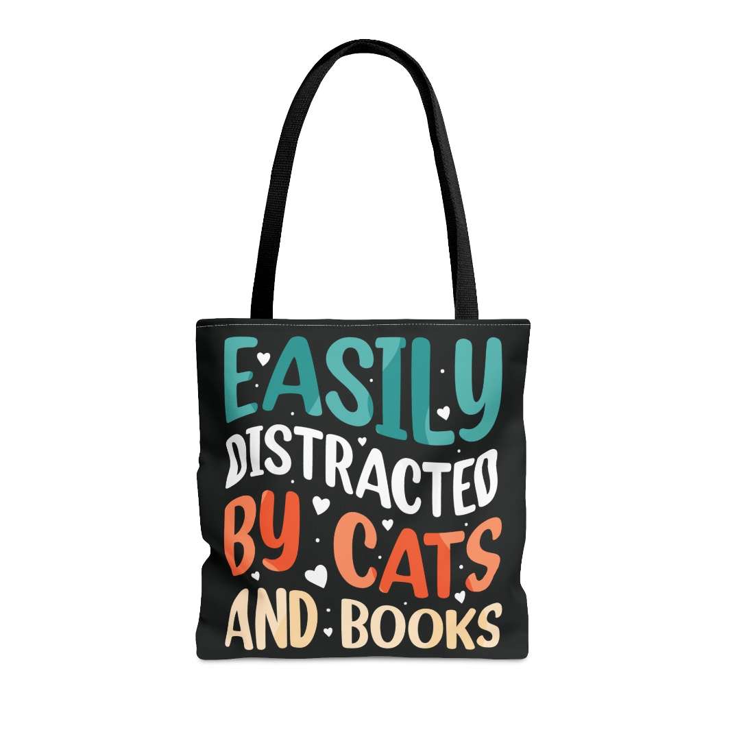 Cats and Books Tote Bag - Happy Little Kitty
