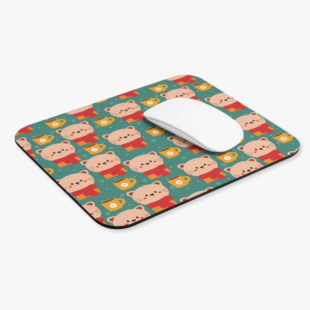 Cats in Scarves Mouse Pad - Happy Little Kitty