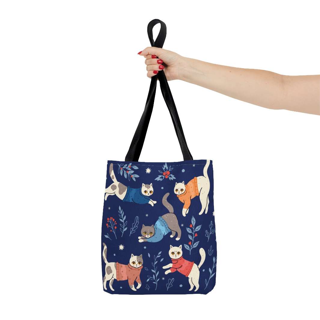 Cats in Sweaters Tote Bag - Happy Little Kitty