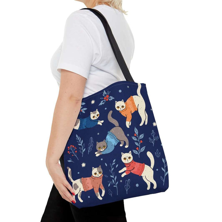 Cats in Sweaters Tote Bag - Happy Little Kitty