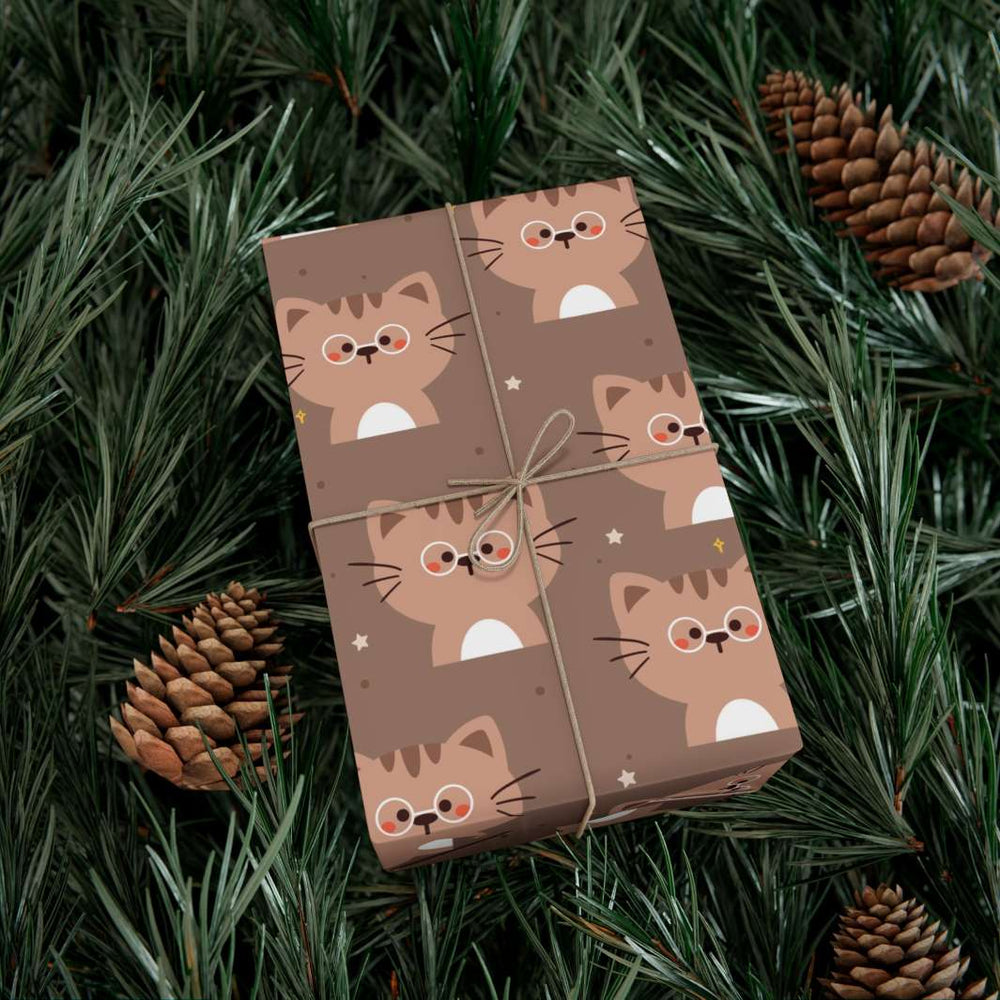 Chocolate Cat Gift Wrap - Happy Little Kitty