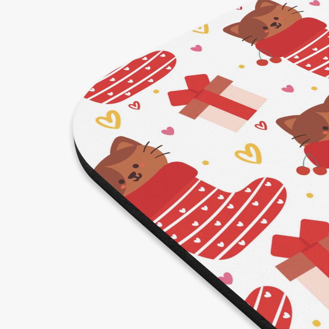Christmas Stocking Cat Mouse Pad