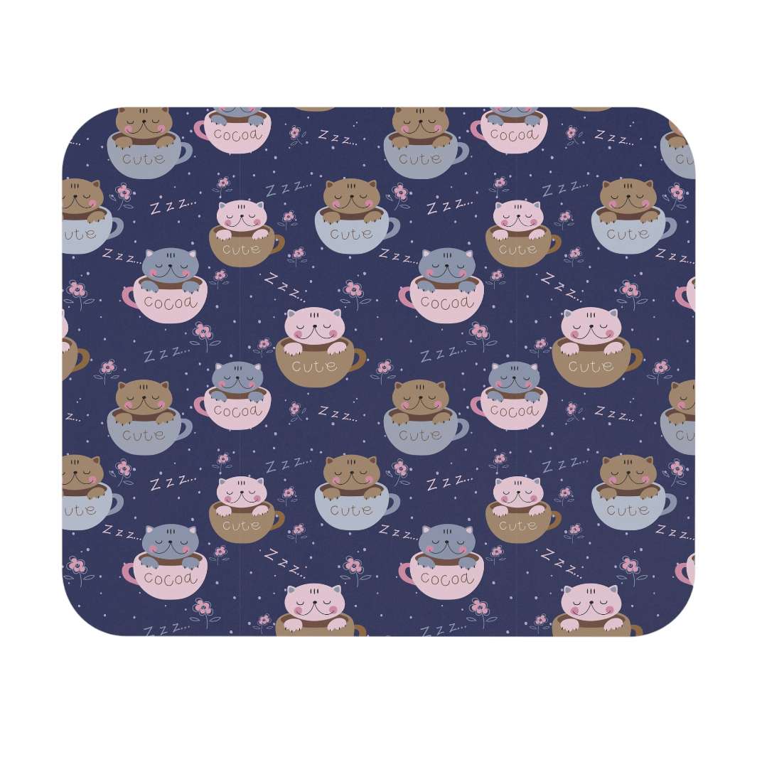 Coffee Lover Cat Mouse Pad- Happy Little Kitty