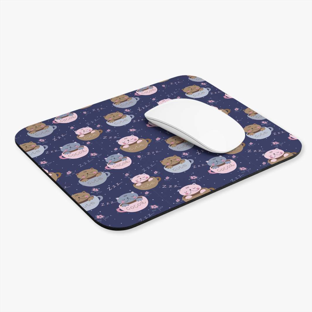 Coffee Lover Cat Mouse Pad- Happy Little Kitty