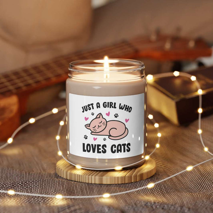 Girl Who Loves Cats Scented Soy Candle, 9oz - Happy Little Kitty