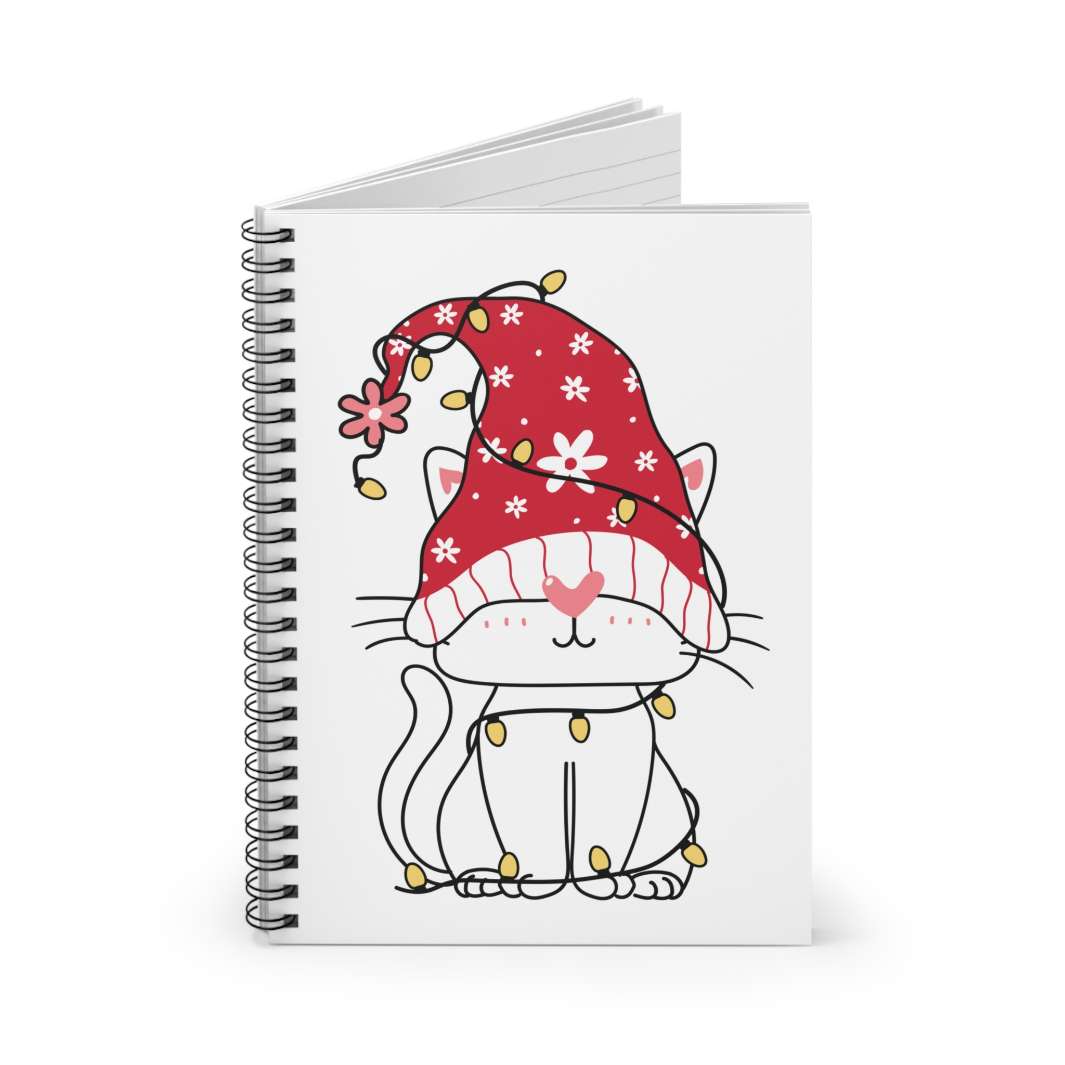 Gnome Kitty Spiral Notebook - Happy Little Kitty