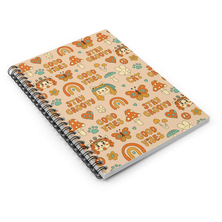 Groovy Cat Spiral Notebook - Happy Little Kitty