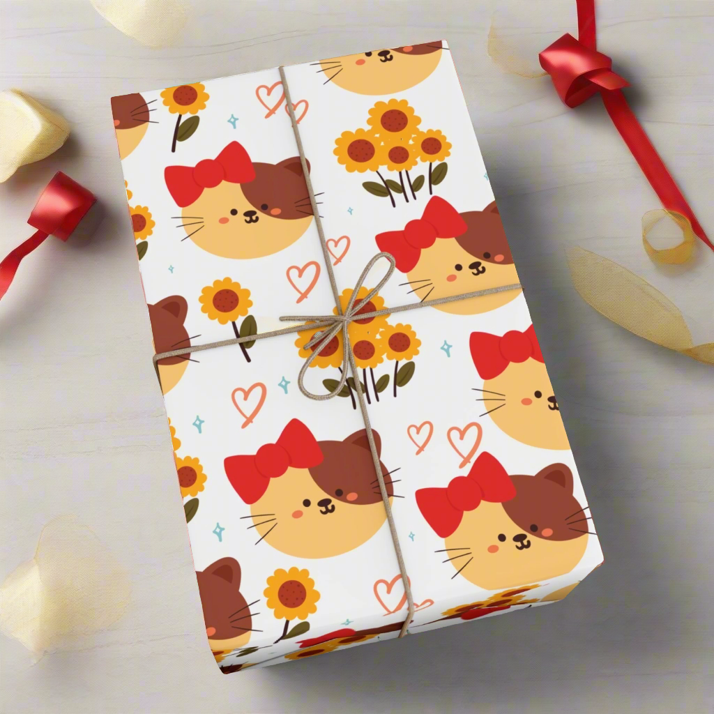 Hairbow Kitty Gift Wrap- Happy Little Kitty