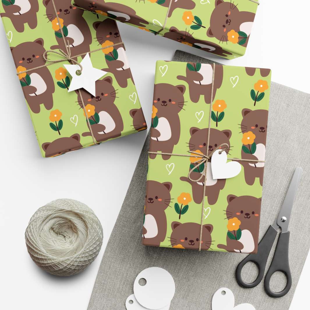 Kitty Bloom Gift Wrap-Happy Little Kitty