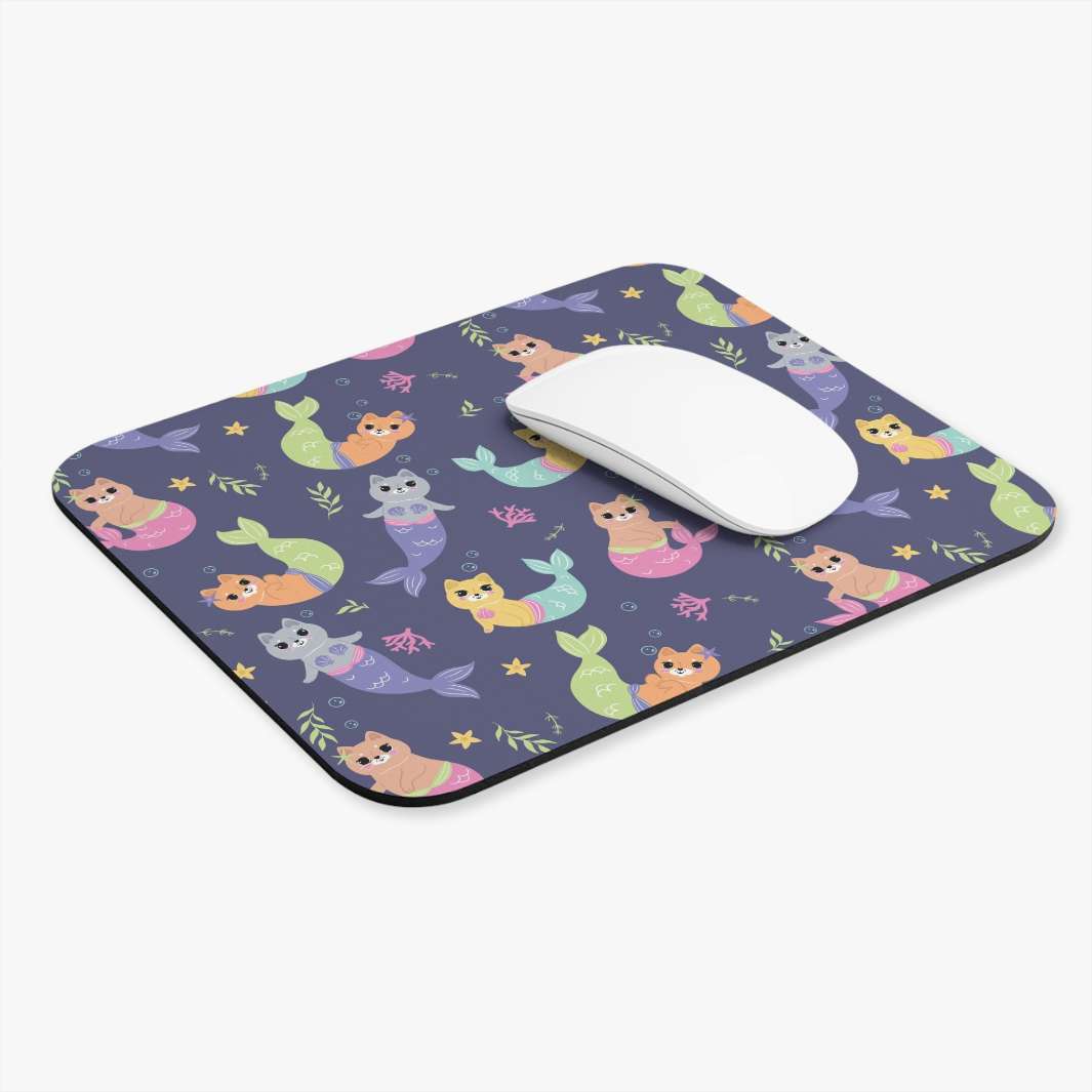 Mermaid Cat Mouse Pad- Happy Little Kitty