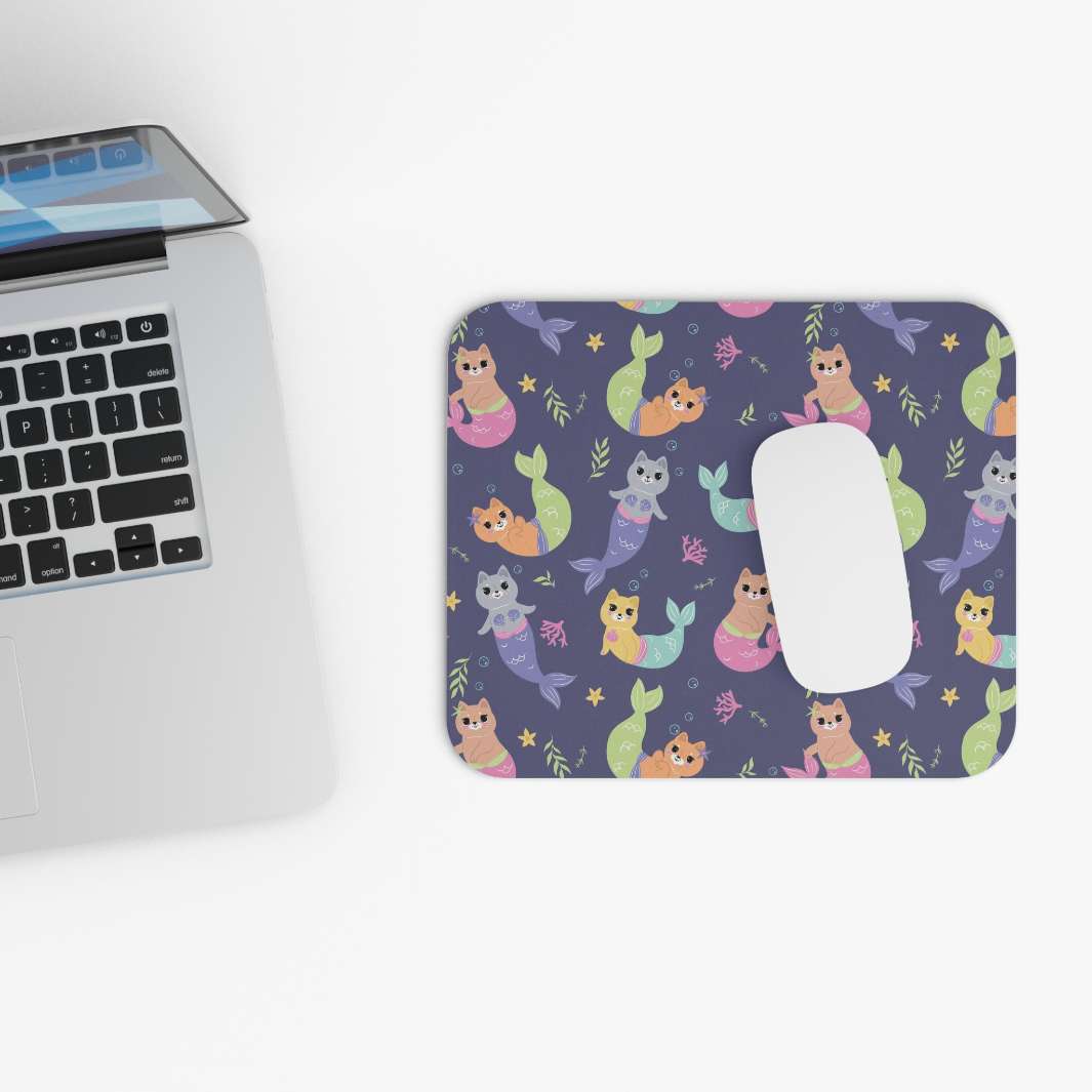 Mermaid Cat Mouse Pad- Happy Little Kitty