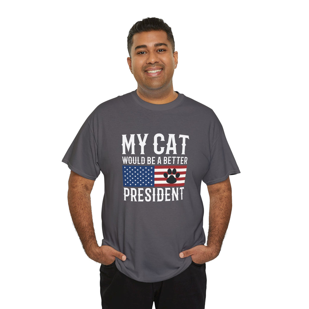 My Cat For President Cotton Tee- Happy Little Kitty