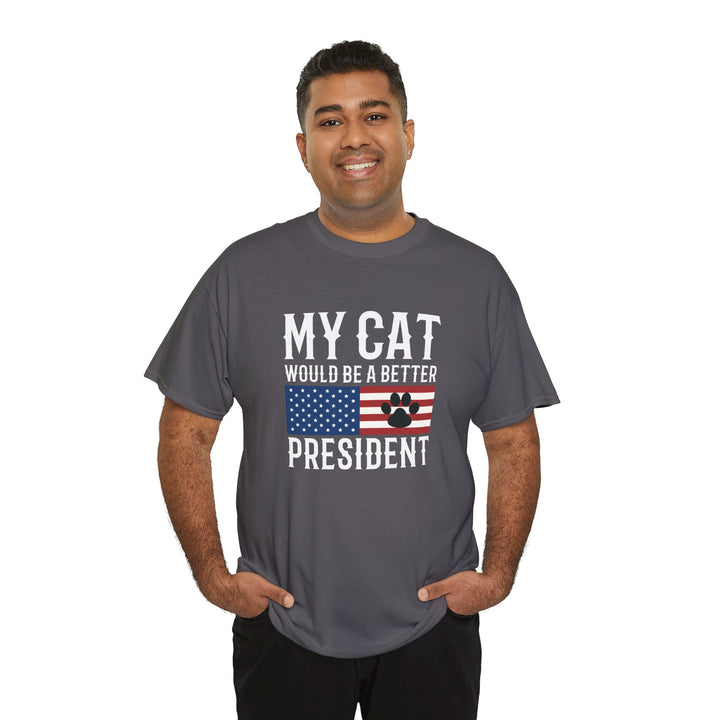 My Cat For President Cotton Tee- Happy Little Kitty