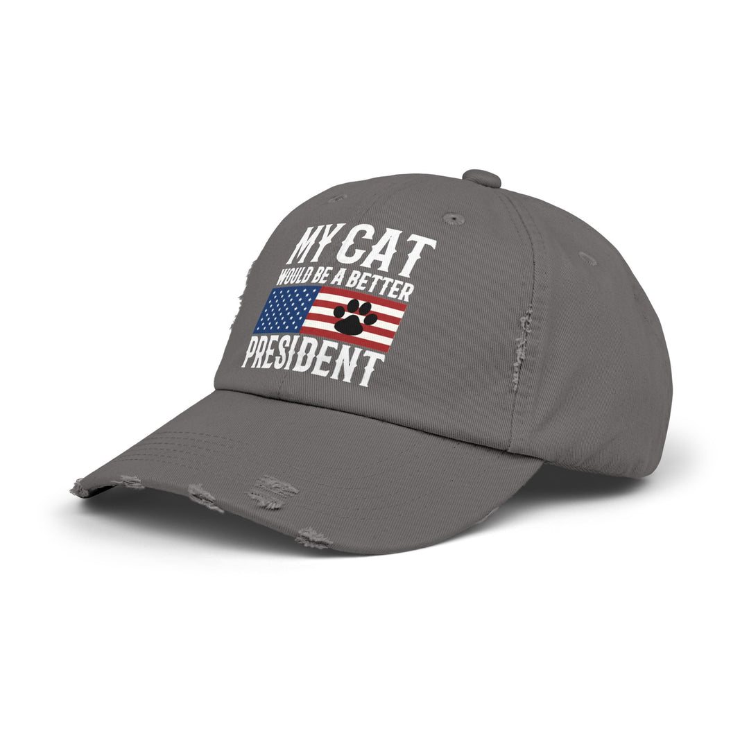 My Cat For President Distressed Hat- Happy Little Kitty