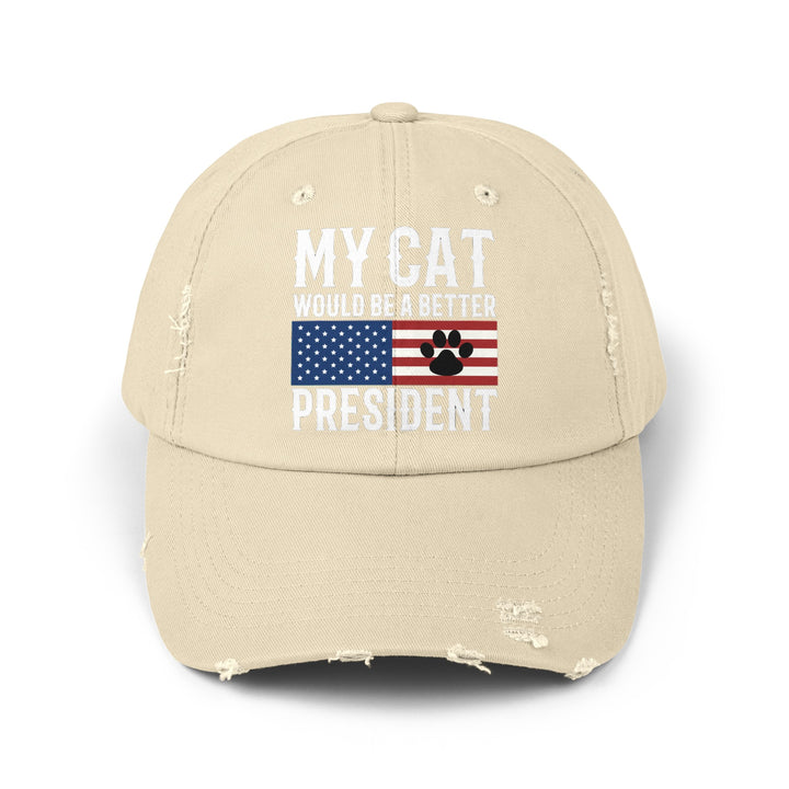 My Cat For President Distressed Hat- Happy Little Kitty