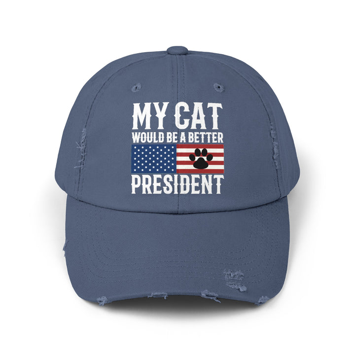 My Cat For President Distressed Hat- Happy Little Kitty