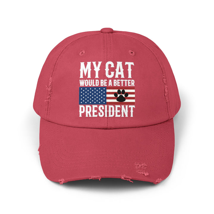 My Cat For President Distressed Hat- Happy Little Kitty