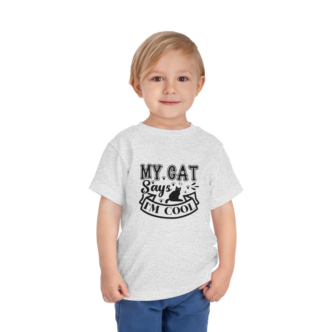 My Cat Says I'm Cool Toddler Tee - Happy Little Kitty