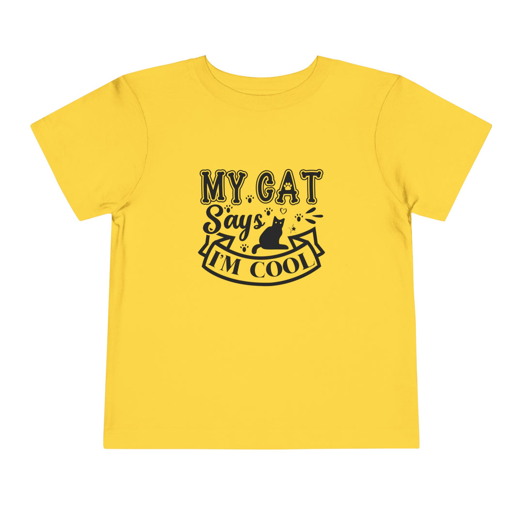 My Cat Says I'm Cool Toddler Tee - Happy Little Kitty