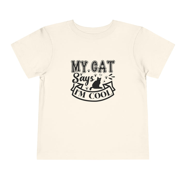 My Cat Says I'm Cool Toddler Tee - Happy Little Kitty