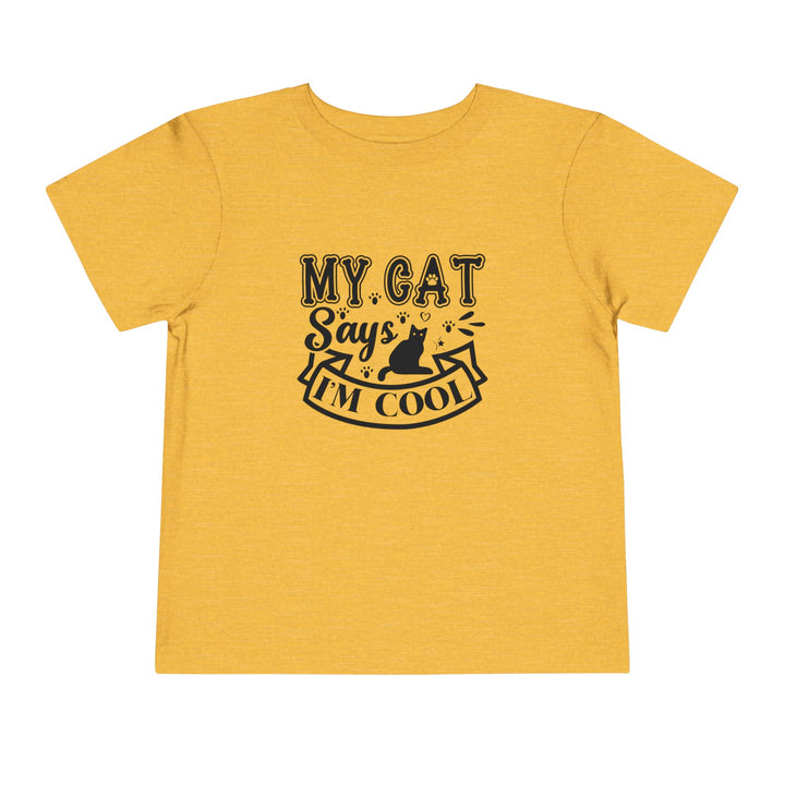 My Cat Says I'm Cool Toddler Tee - Happy Little Kitty