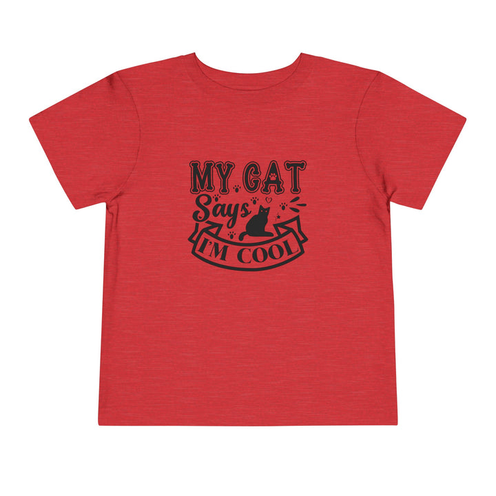 My Cat Says I'm Cool Toddler Tee - Happy Little Kitty