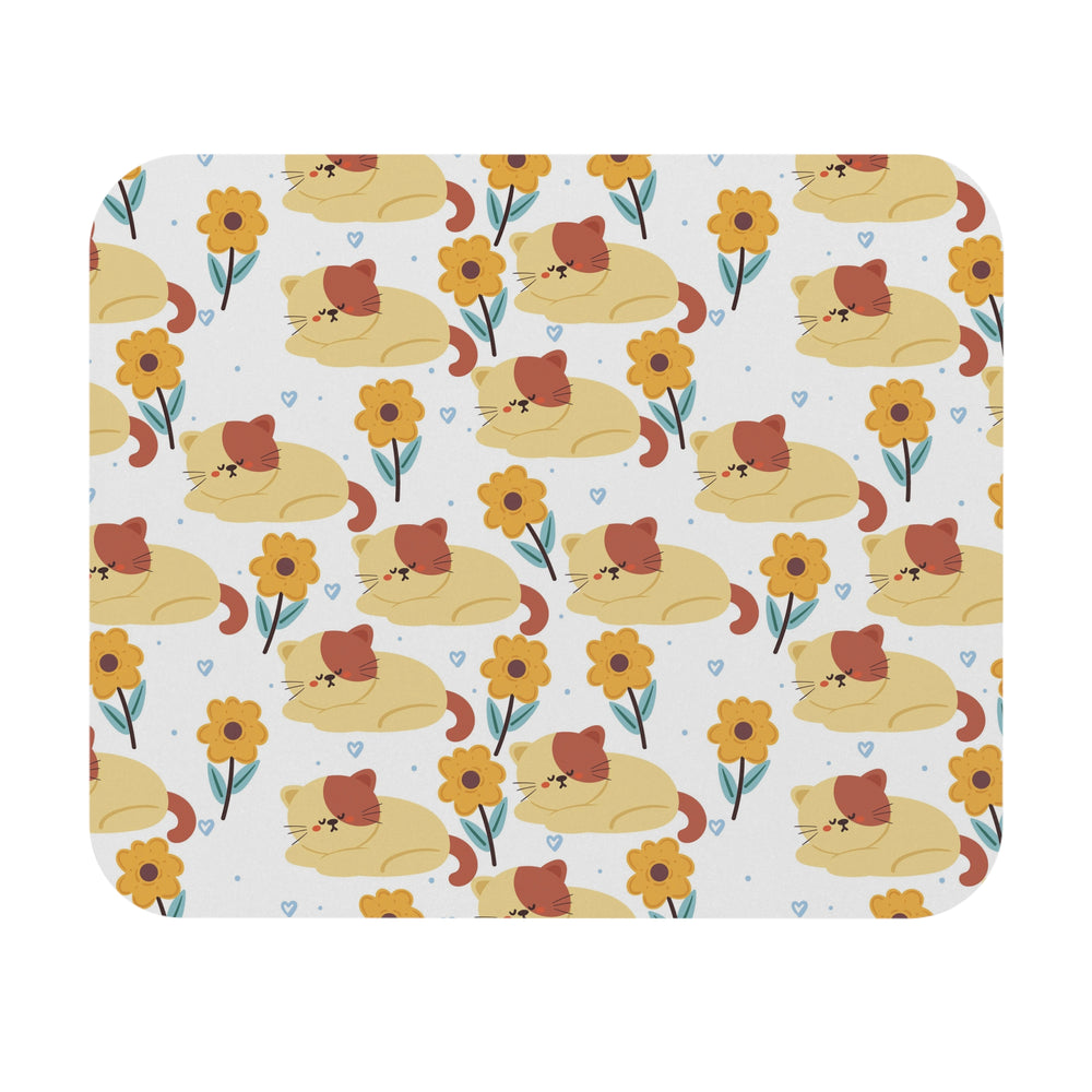 Paws and Petals Mouse Pad- Happy Little Kitty