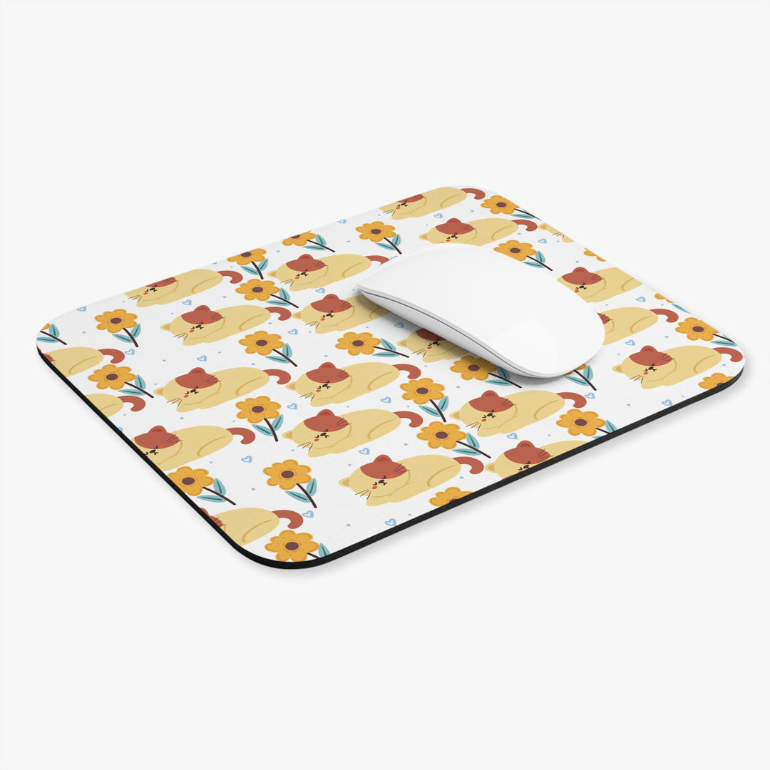 Paws and Petals Mouse Pad- Happy Little Kitty