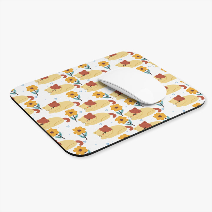 Paws and Petals Mouse Pad- Happy Little Kitty