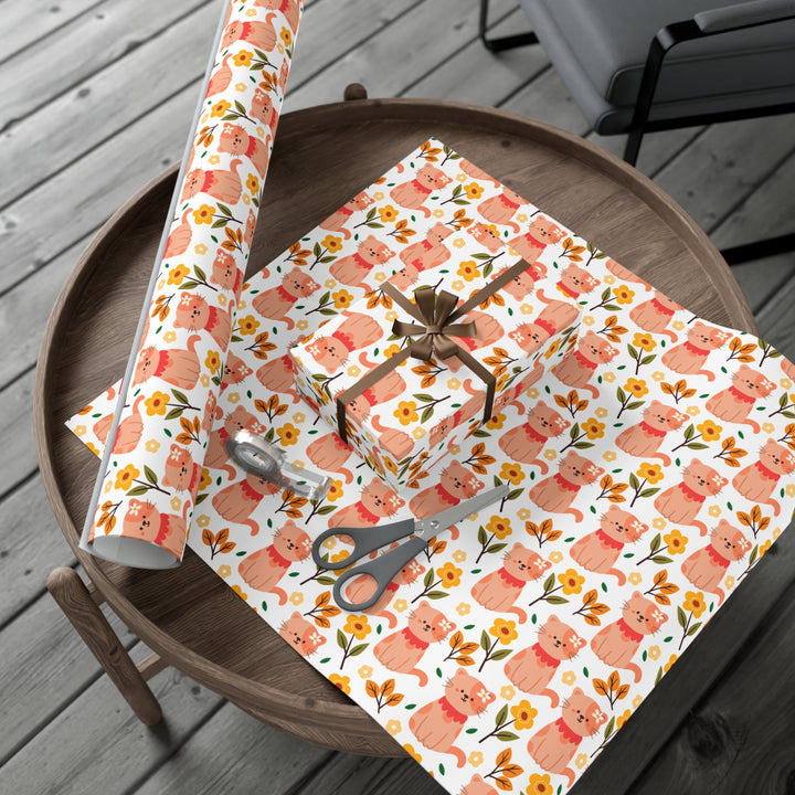 Petal Purrfection Gift Wrap- Happy Little Kitty