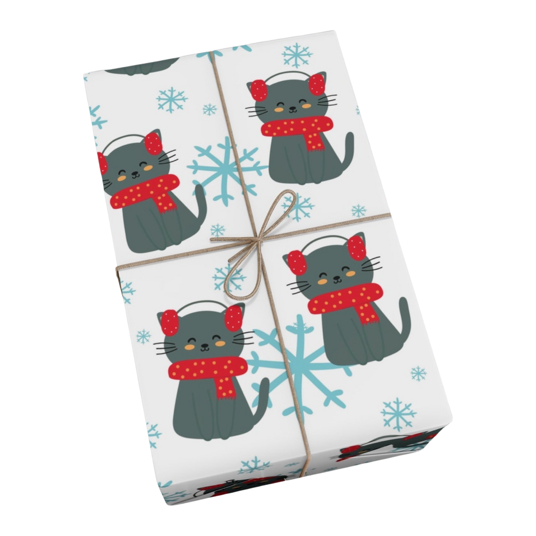 Snowflake Kitty Gift Wrap - Happy Little Kitty