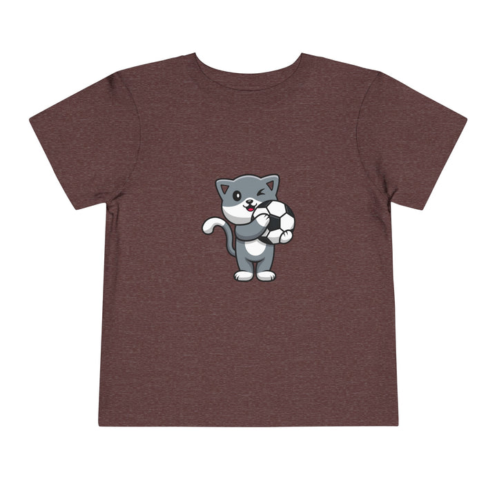 Soccer Cat Toddler Tee - Happy Little Kitty