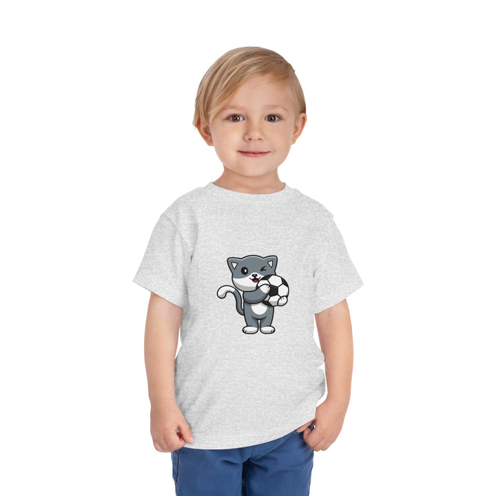 Soccer Cat Toddler Tee - Happy Little Kitty