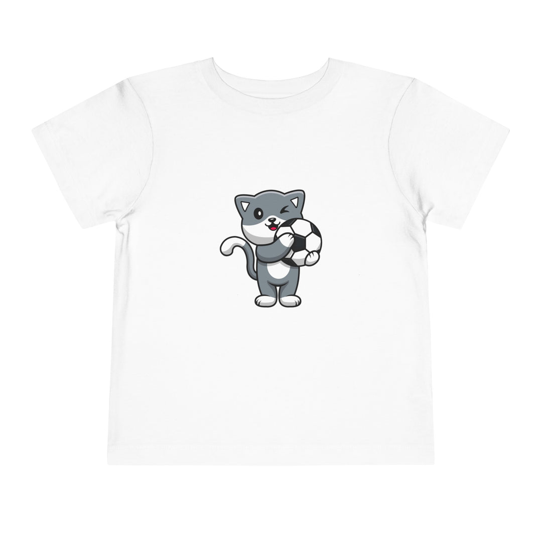 Soccer Cat Toddler Tee - Happy Little Kitty