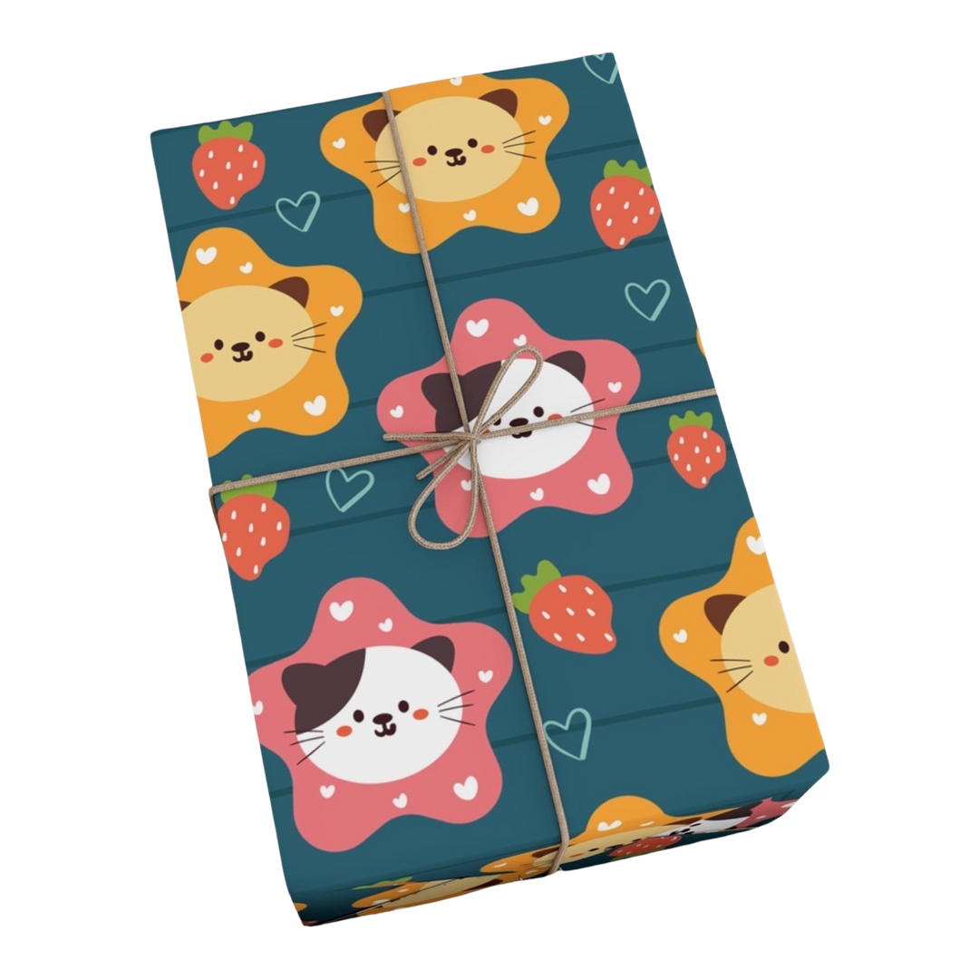 Star Cat Gift Wrap - Happy Little Kitty