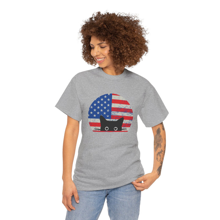 Star Spangled Kitty Cotton Tee- Happy Little Kitty