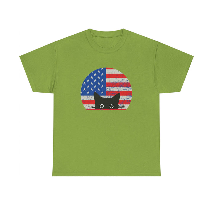 Star Spangled Kitty Cotton Tee- Happy Little Kitty