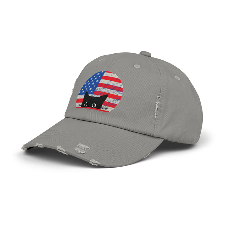 Star Spangled Kitty Unisex Distressed Hat- Happy Little Kitty